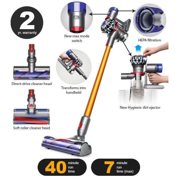 Dyson v8 vacuum cleaner features