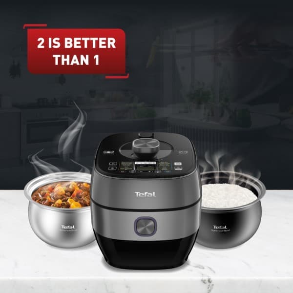 Tefal CY638D65 Home Chef Smart Pro Induction 5L Multicooker 2 pot